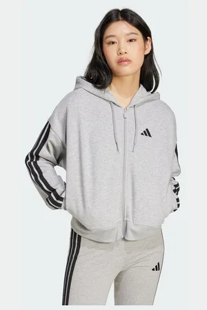 adidas Essentials 3-Stripes French Terry Full-Zip Hoodie