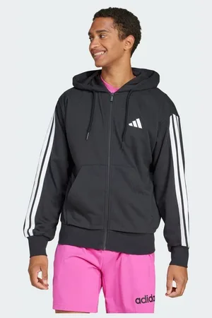 adidas Essentials 3-Stripes French Terry Full-Zip Hoodie