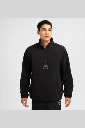 Nike Air Sweatshirt NSW HZ Polar Fleece - Sort/Guld
