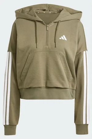 adidas Essentials 3-Stripes French Terry Quarter-Zip Hoodie