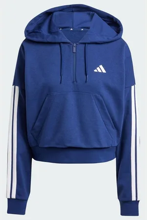 adidas Essentials 3-Stripes French Terry Quarter-Zip Hoodie