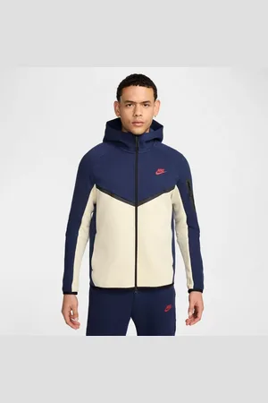 Nike Hættetrøje Tech Fleece FZ Windrunner - Navy/Beige