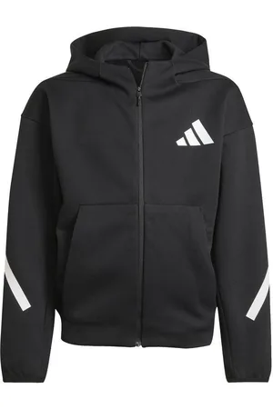 adidas Hættetrøje Z.N.E. Full Zip - Sort/Hvid Børn