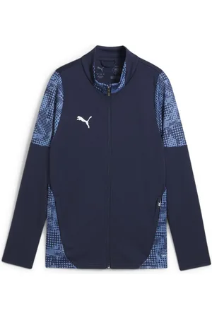 PUMA Træningsjakke teamCUP - Navy/Sølv/Blå Børn