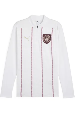 PUMA Manchester City Træningstrøje Pre Match 1/4 Lynlås - Hvid/Bordeaux Børn