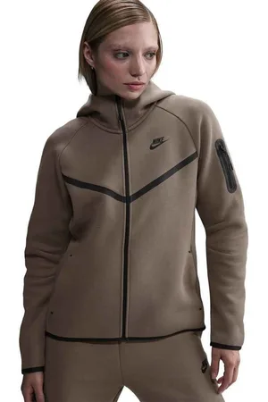 Nike Hættetrøje Tech Fleece FZ Windrunner - Brun/Sort Kvinde