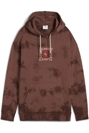 PUMA WARDROBE ESS FLORAL PACK Kurzer figurbetonter Hoodie mit Waschung und Grafik