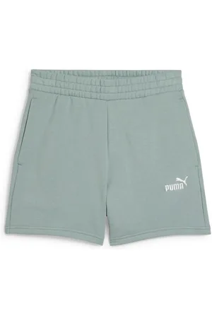 PUMA ESS Small No. 1 Logo 5 High-Waist Shorts TR (s) Green Moon