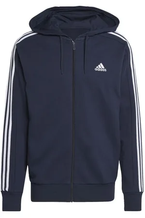 adidas Essentials French Terry 3-Stripes Full-Zip hættetrøje
