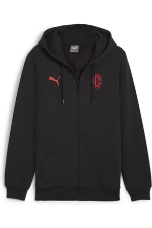 PUMA Milan Hættetrøje Essentials Fleece Full Zip - Sort/Rød