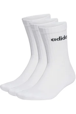 adidas Sokker Cushioned Linear Crew 3-Pak - Hvid/Sort