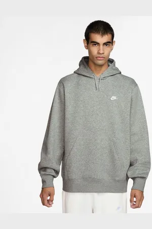 Nike Hættetrøje Club - Grå/Grå/Hvid