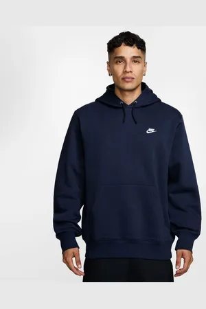 Nike Hættetrøje Club - Navy/Hvid