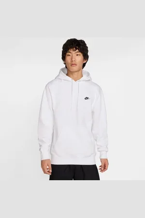 Nike Hættetrøje Club - Hvid/Sort