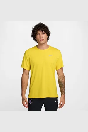 Nike Løbe T-Shirt Dri-FIT UV Miller - Gul/Sølv