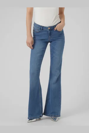 VERO MODA Vmsigi Lav Talje Flared Fit Jeans