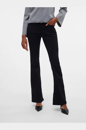 VERO MODA Vmsigi Lav Talje Flared Fit Jeans