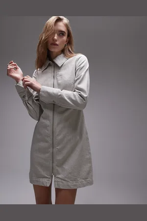 VERO MODA Topshop Denim Zip Through Shirt Dress