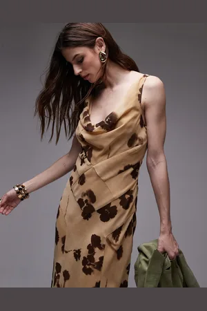 VERO MODA Topshop Built Up Double Layered Cowl Neck Maxi Dress