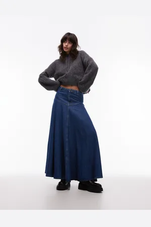 VERO MODA Topshop Denim A-line Full Skirt