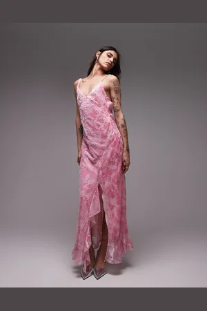 VERO MODA Topshop Burn Out Twist Shoulder Maxi Dress
