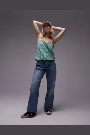 VERO MODA Topshop Petite Mid Rise Loose Fit Straight Jeans