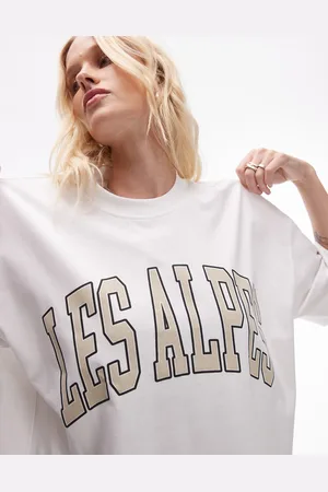 VERO MODA Topshop Graphic Premium Les Alpes Oversized Tee