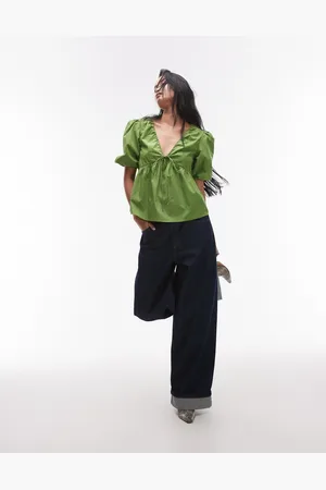 VERO MODA Topshop Poplin Puff Sleeve Top