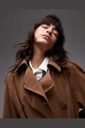VERO MODA Topshop Mid Length High Break Faux Suede Jacket