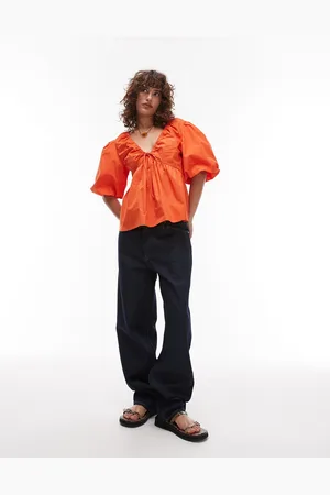 VERO MODA Topshop Poplin Puff Sleeve Top