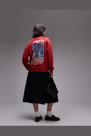 VERO MODA Topshop Graphic Les Fruits Oversized Sweatshirt