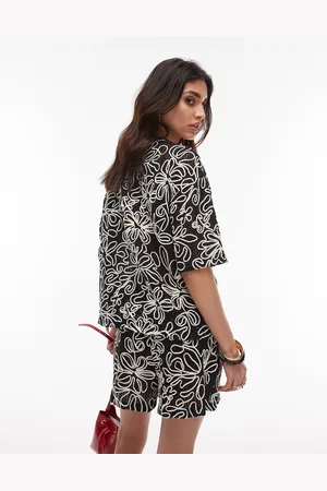 VERO MODA Topshop Boxy Floral Applique Top Co-ord