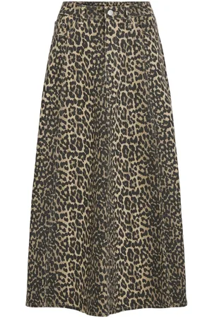 VILA Leopardprint Midinederdel