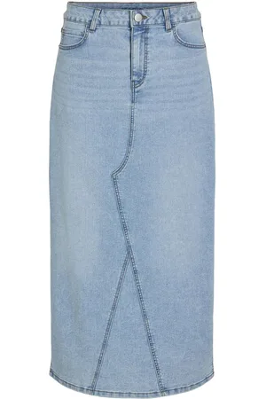 VILA Midi Denimnederdel