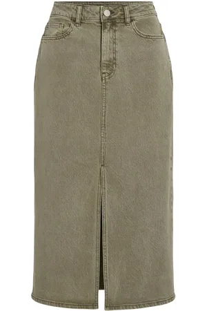 VILA Denim Midinederdel