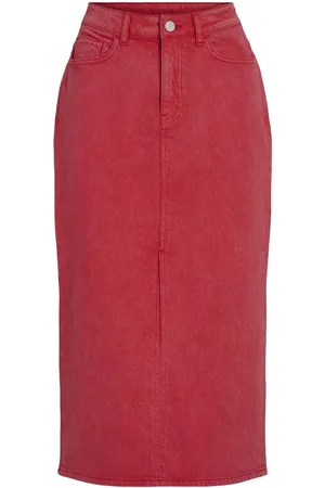 VILA Denim Midinederdel