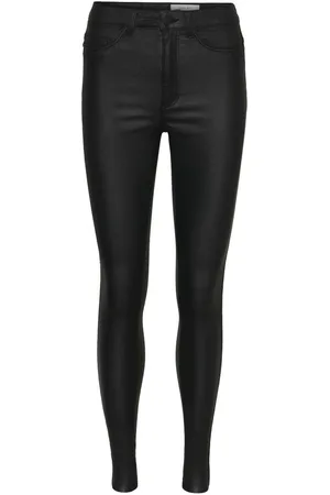 VILA Nmcallie Højtaljede Coated Skinny Fit Jeans