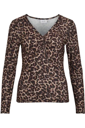 VILA Vileoa Leopardprint Top Med Lange Ærmer