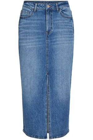 VILA Vijaf Midi Denimnederdel