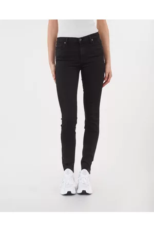 7 for all Mankind Jeans HW Skinny Slim Illusion Luxe Svart 24