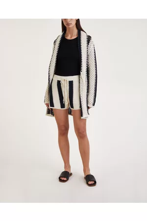 Ralph Lauren Shorts Striped Cotton Drawsting Svart XS