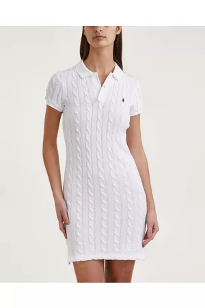 Ralph Lauren Kvinder Kortærmede - Dress Polo Cable Short Sleeve Vit XS