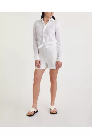 Ralph Lauren Kvinder Shorts - Shorts Flat Front Vit US 2 ( EUR 34)