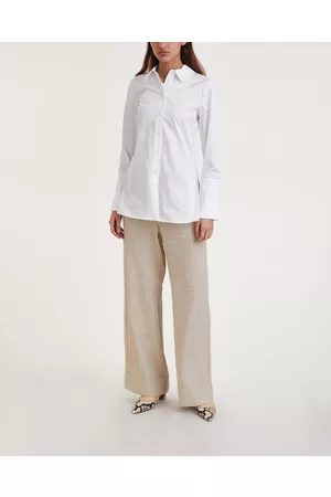 Acne Studios Kvinder Habitbukser - Trousers Tailored Linen Light sand 32