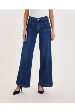 Frame Kvinder Jeans - Jeans Le Bardot Wide Leg Blå 25