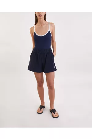 Moncler Kvinder Shorts - Shorts Relaxed Logo Navy XS