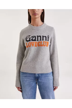 Ganni Kvinder Sweatshirts - Sweater Graphic Logo Grå XS
