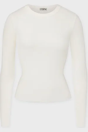 ÉTERNE LONG SLEEVE FITTED TOP XS