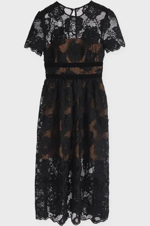 Self-Portrait Lace Velvet Bow Midi Dress UK 6 (EUR 34)
