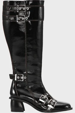 Ganni Boots Feminine Buckle High Naplack EUR 36